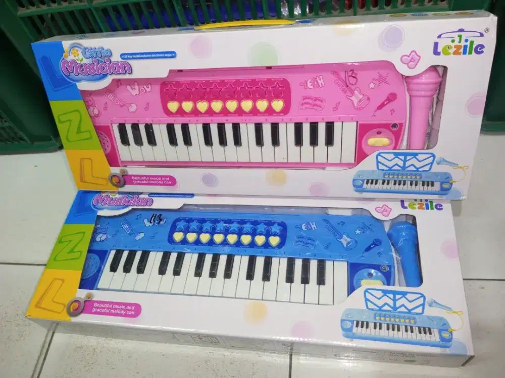 mainan Anak piano batre mic