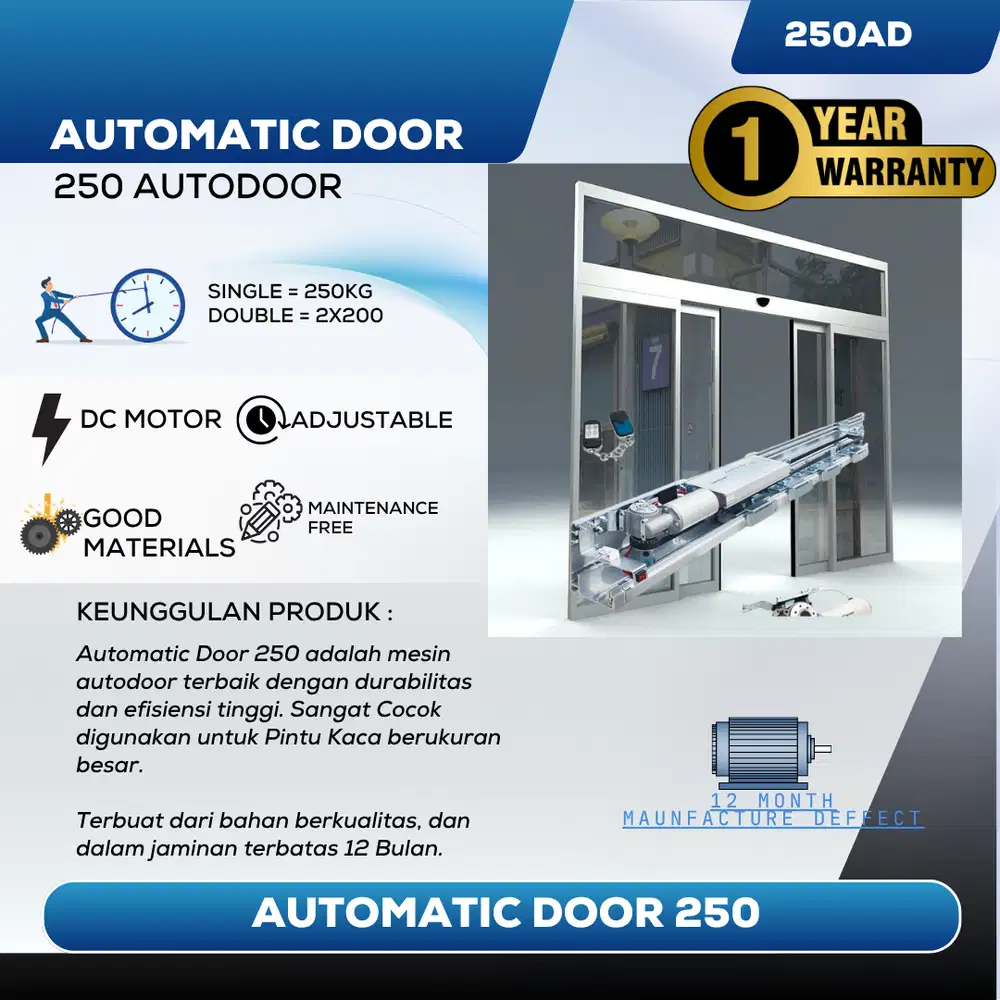 AUTOMATIC DOOR 250AD - MESIN PINTU KACA OTOMATIS