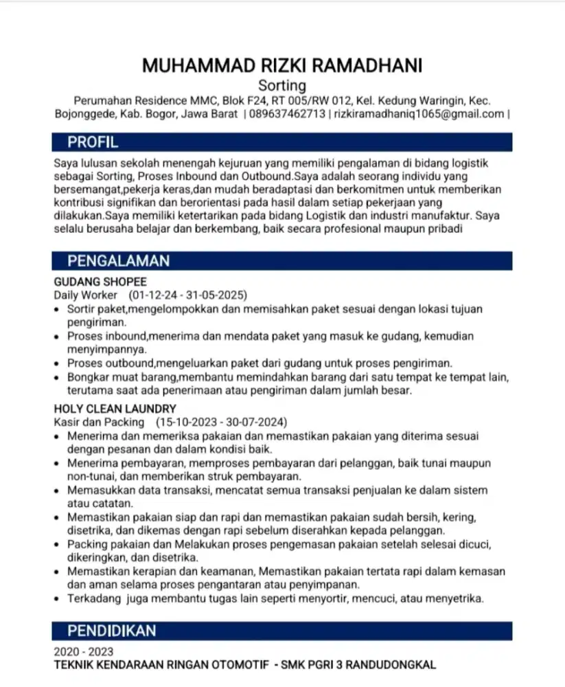 Mencari pekerjaan