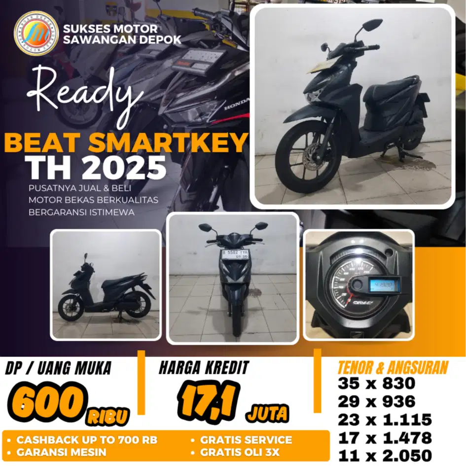 DP 600 ISTIMEWA HONDA NEW BEAT DLX SMARTKEY TH 2025 KEYLES BISA KREDIT