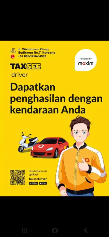 Dibutuhkan driver Maxim kutoarjo