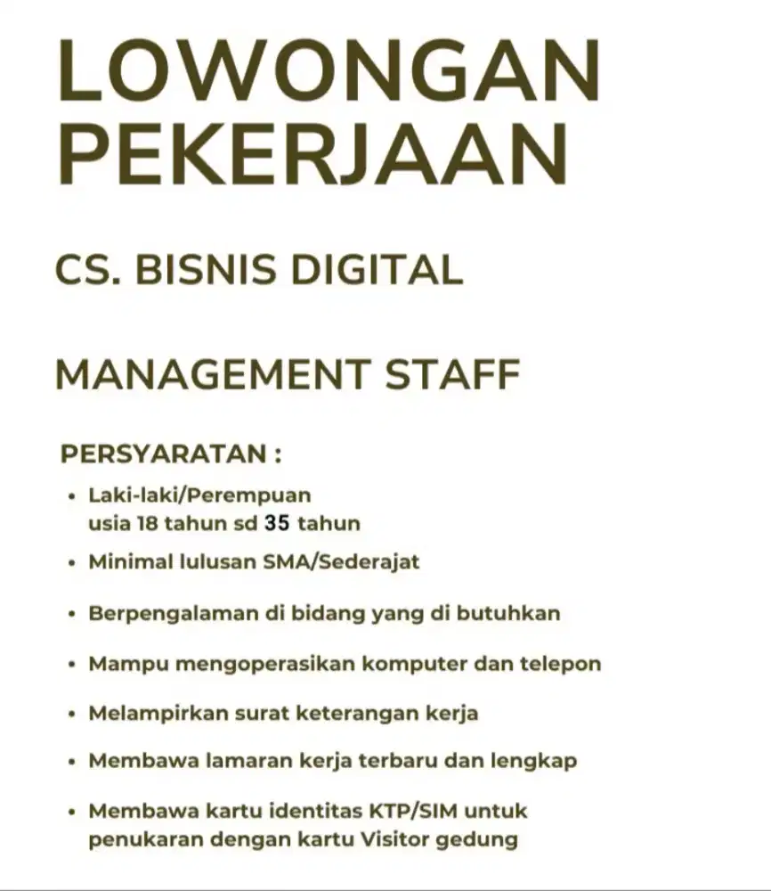Loker staf marketing
