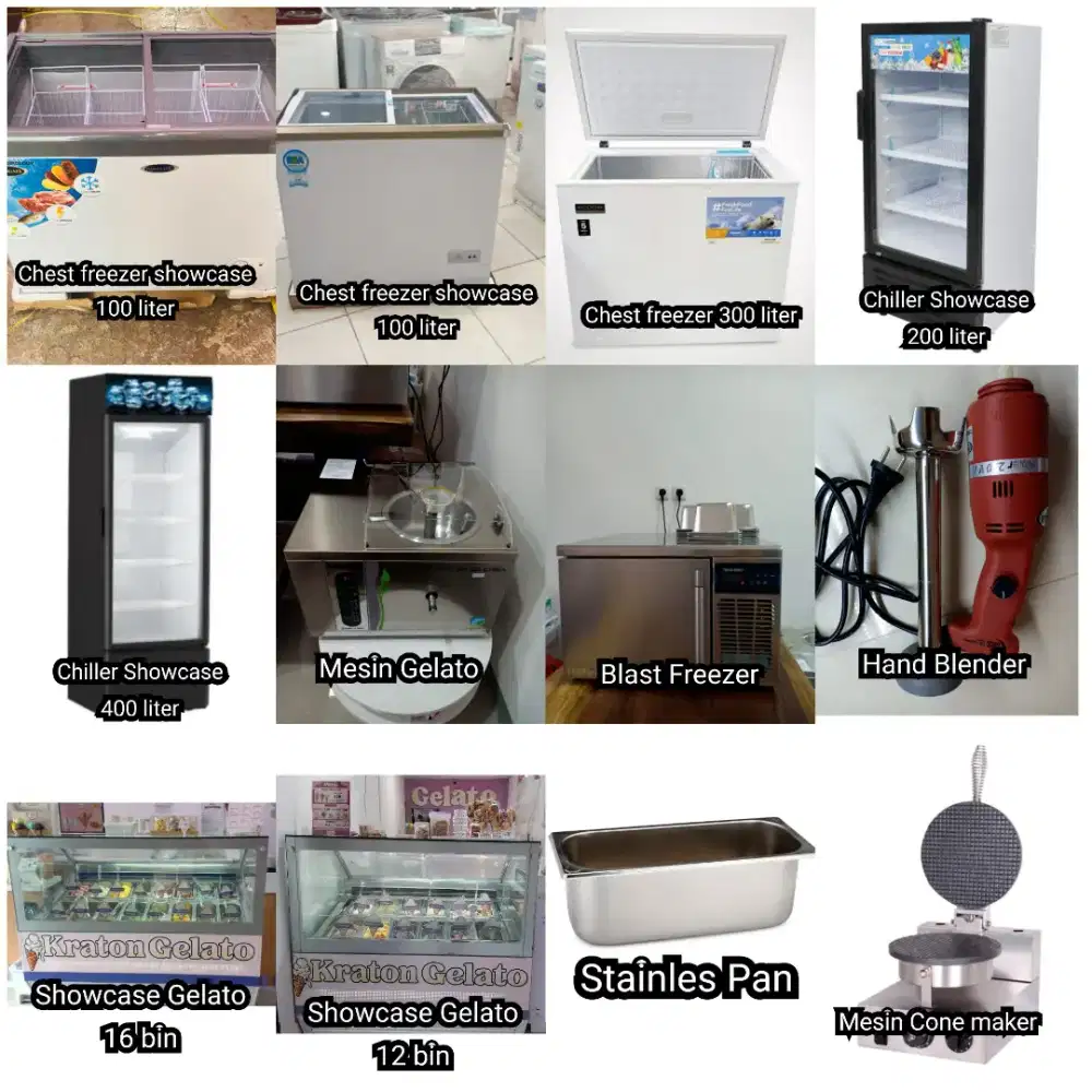 Jual 1 Set Peralatan Gelato Kualitas Premium, Kondisi Mulus 99%