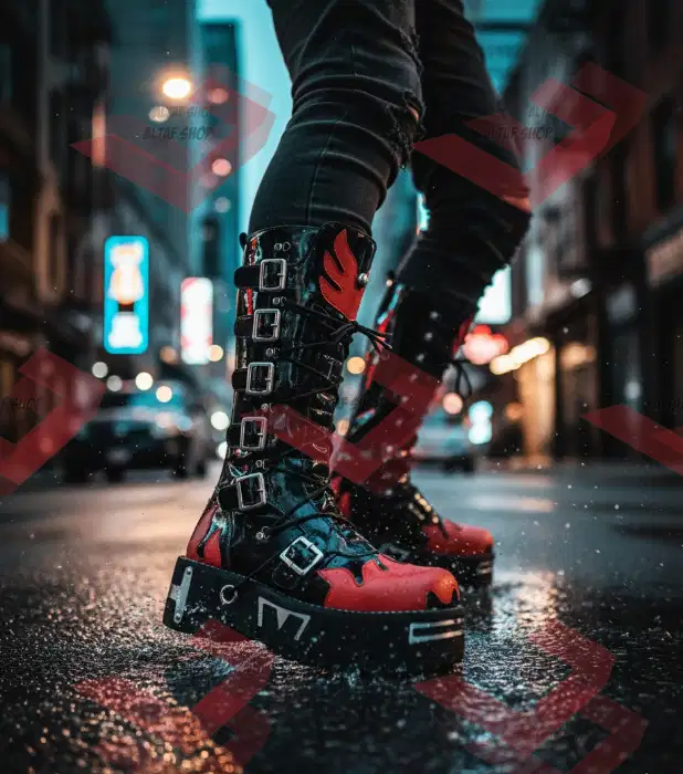 sepatu boot rock handmade