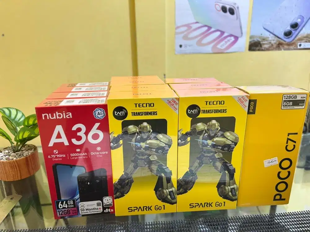 Tecno barang baru dan garansi resmi