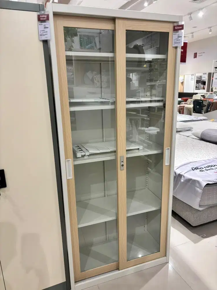 Selma lemari arsip kantor pintu kaca sliding