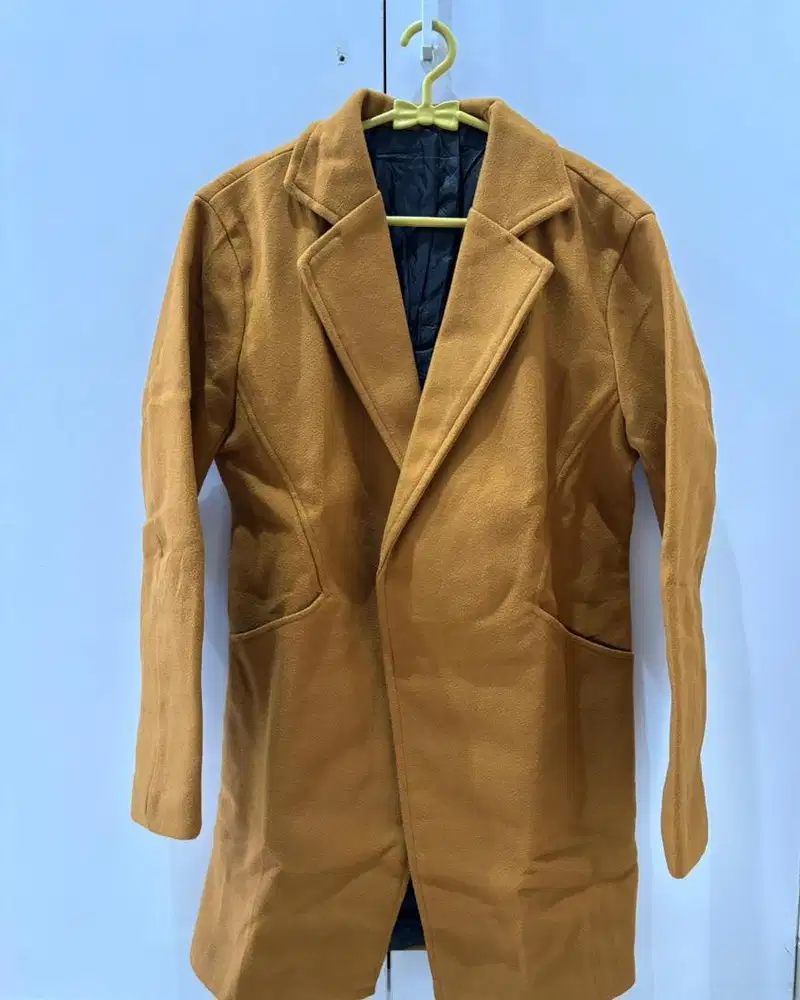 Premium Wool Coat Mantel Pria