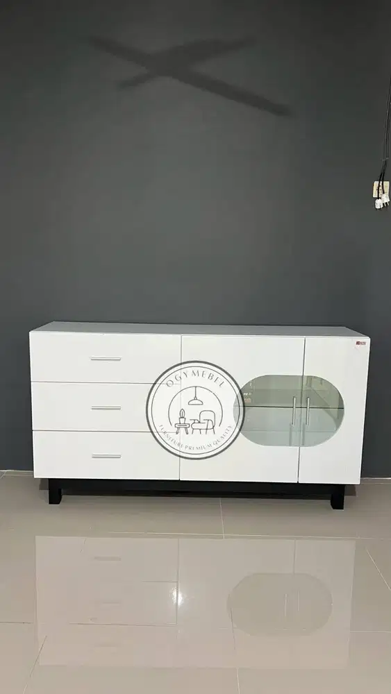 PROMO BUFFET PUTIH MINIMALIS GLOSSY MERK ACTIV SALE GRATIS ANTAR