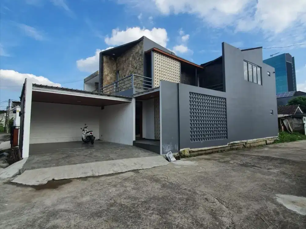 DIJUAL RUMAH BARU BANGUN HOEK MODERN MINIMALIS 2LT SIAP HUNI DI BUMI PUSPITEK ASRI