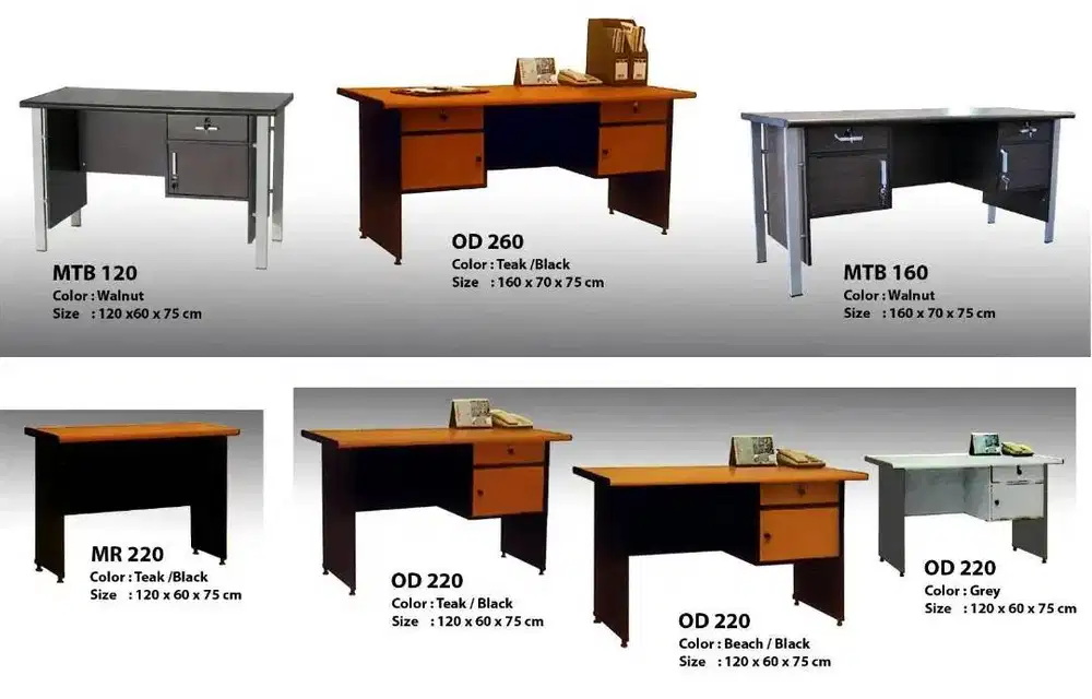 Meja Kantor 1 Biro kode OD 260 / Meja direktur