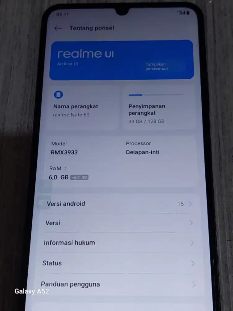 Dijual Hp REALME note 60 6/128