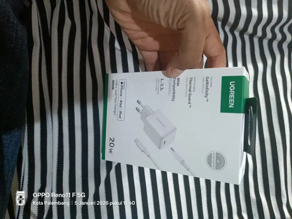 (NEW) cassan ugreen iP GAN ORI fast charging MFI satu set