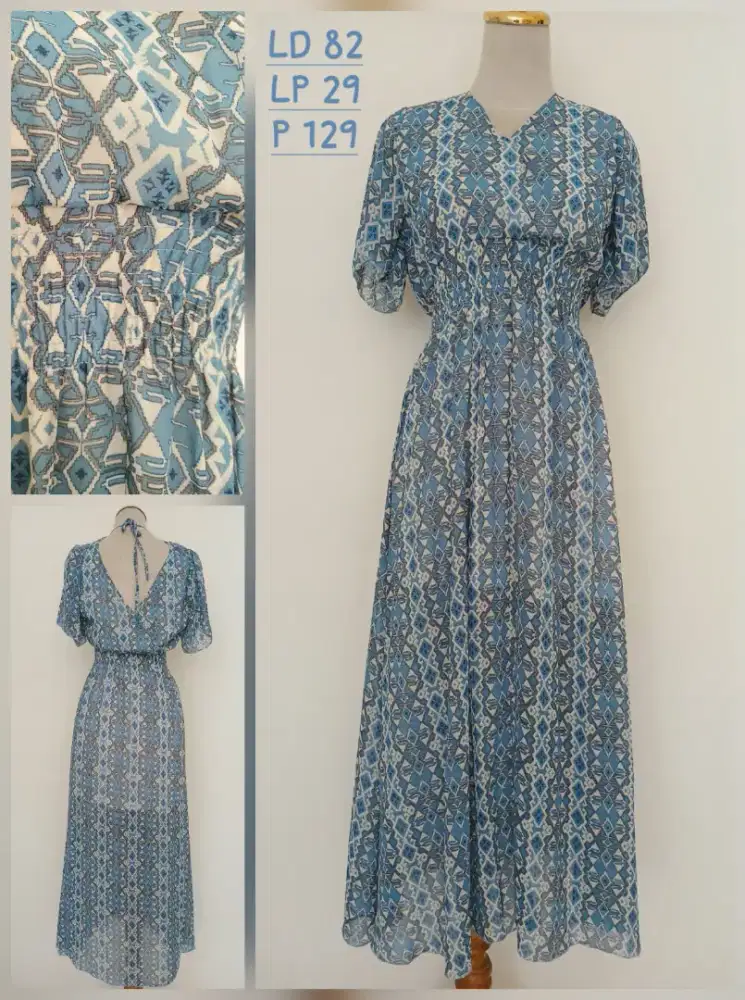 Baju terusan dress batik sifon Valleygirl size XL