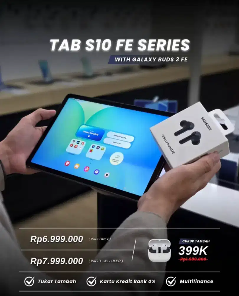 Promo spesial Tab samsung S10fe wifi + Buds 3fe