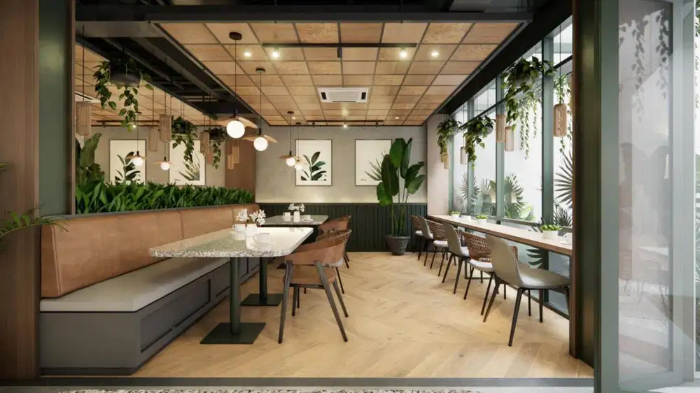 Jasa desain 3D interior arsitek cafe rumah