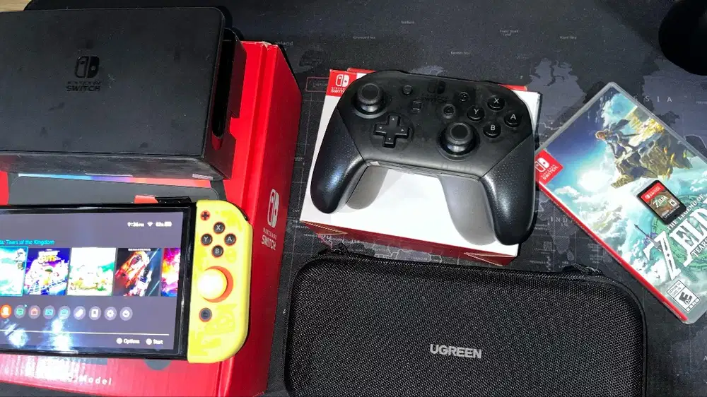 Nintendo Switch OLED + Pro Controller + Akun + Game