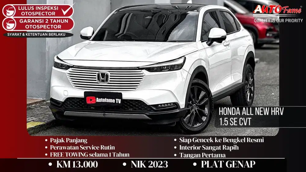 Honda All New HRV 1.5 SE CVT Tgn 1 Dr Br NIK 2023 Panoramic Roof White