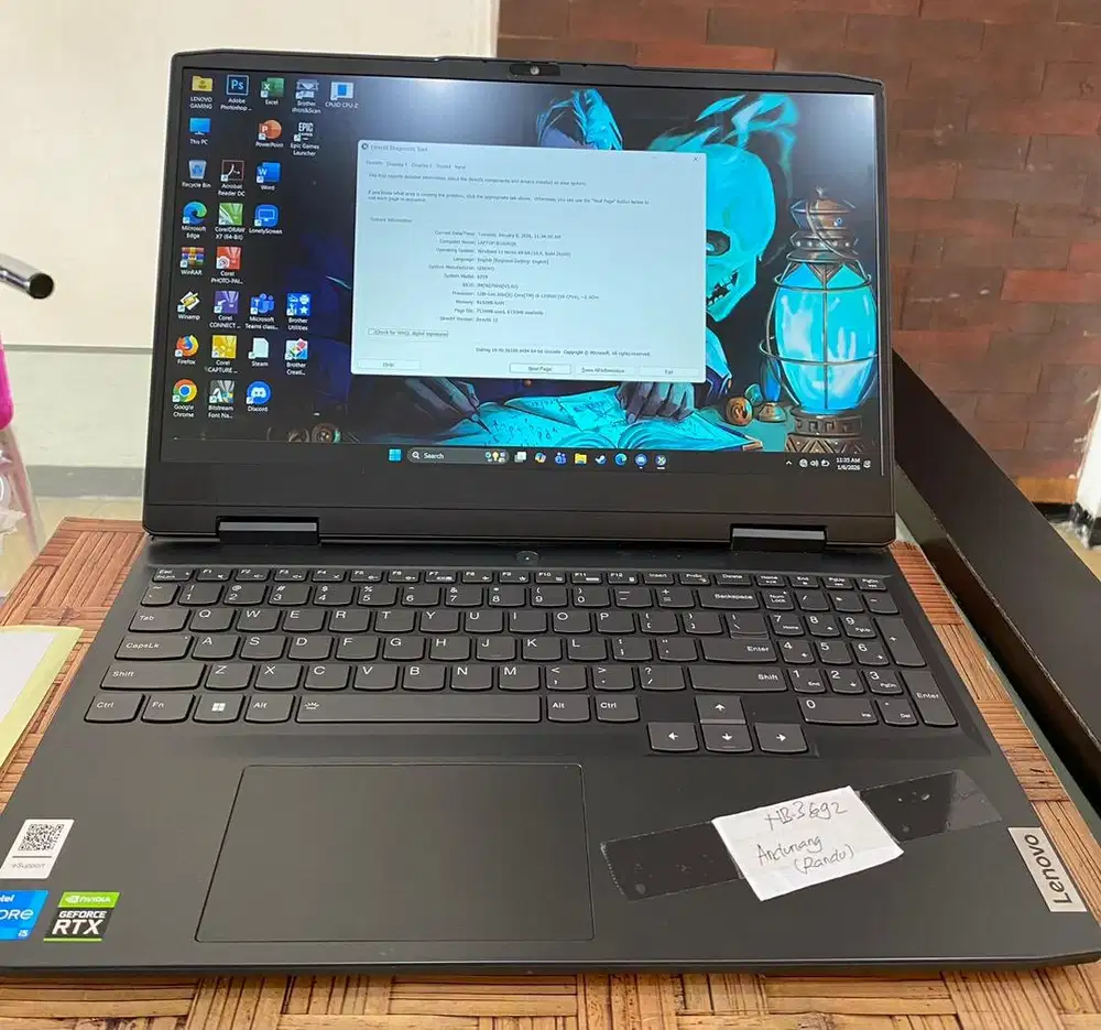 Lenovo gaming intel core i5 gen 12 nvidia gefoce RTX ram 8/256 gb ssd