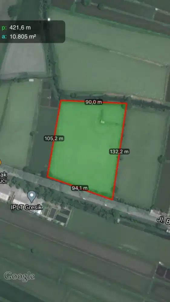 Dijual Tanah betoyo guci 7,5 km dari exit tol manyar