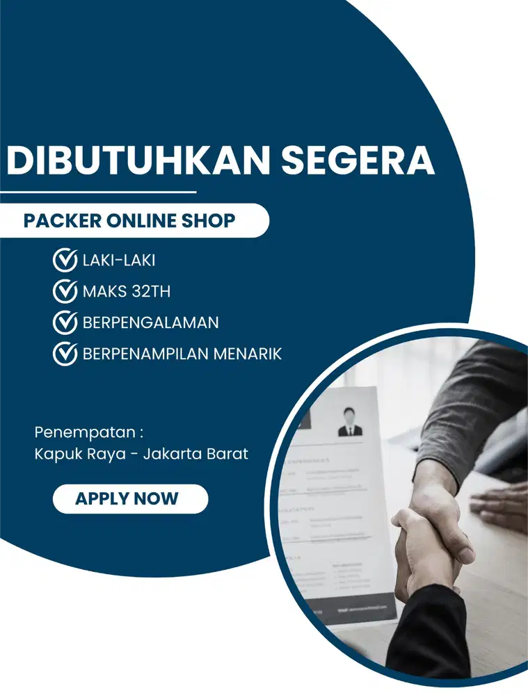 Dibutuhkan Segera packer onlineshop