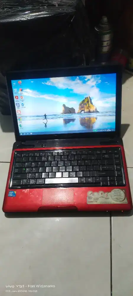 Laptop Toshiba L735 normal siap pakai untuk anak sekolah