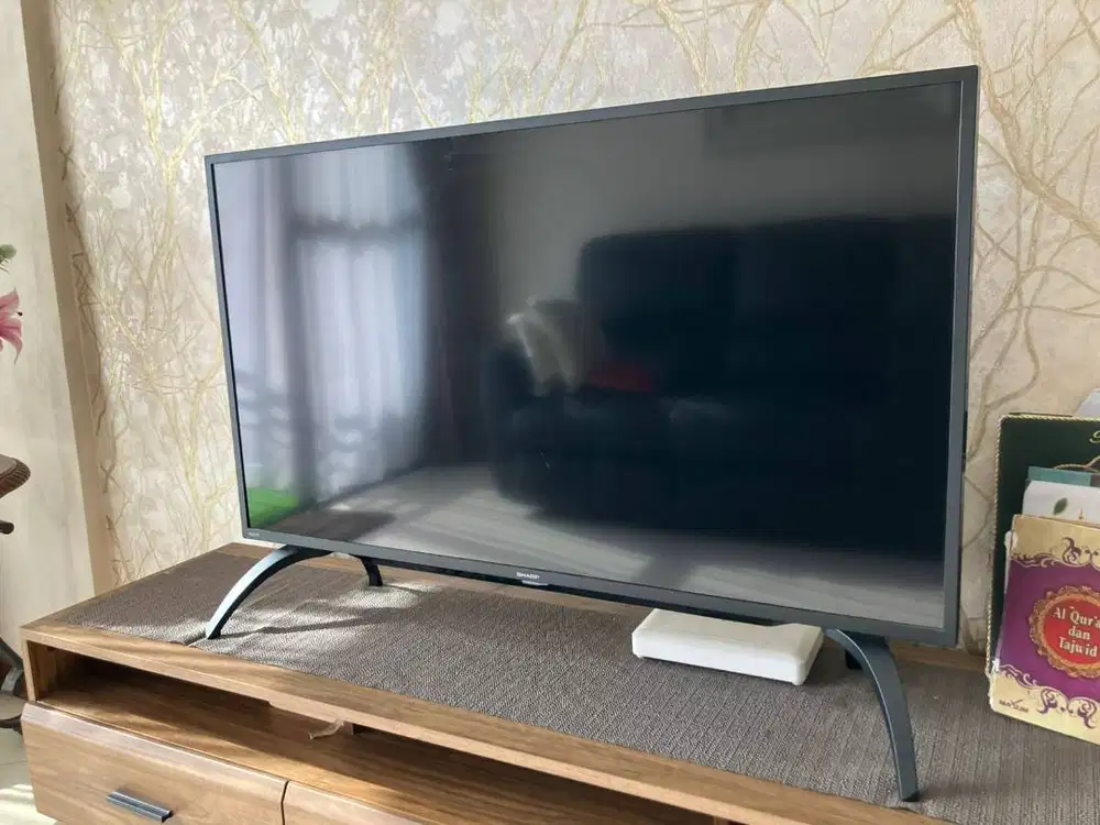 Jual cepat google tv sharp 42 inch include meja tv