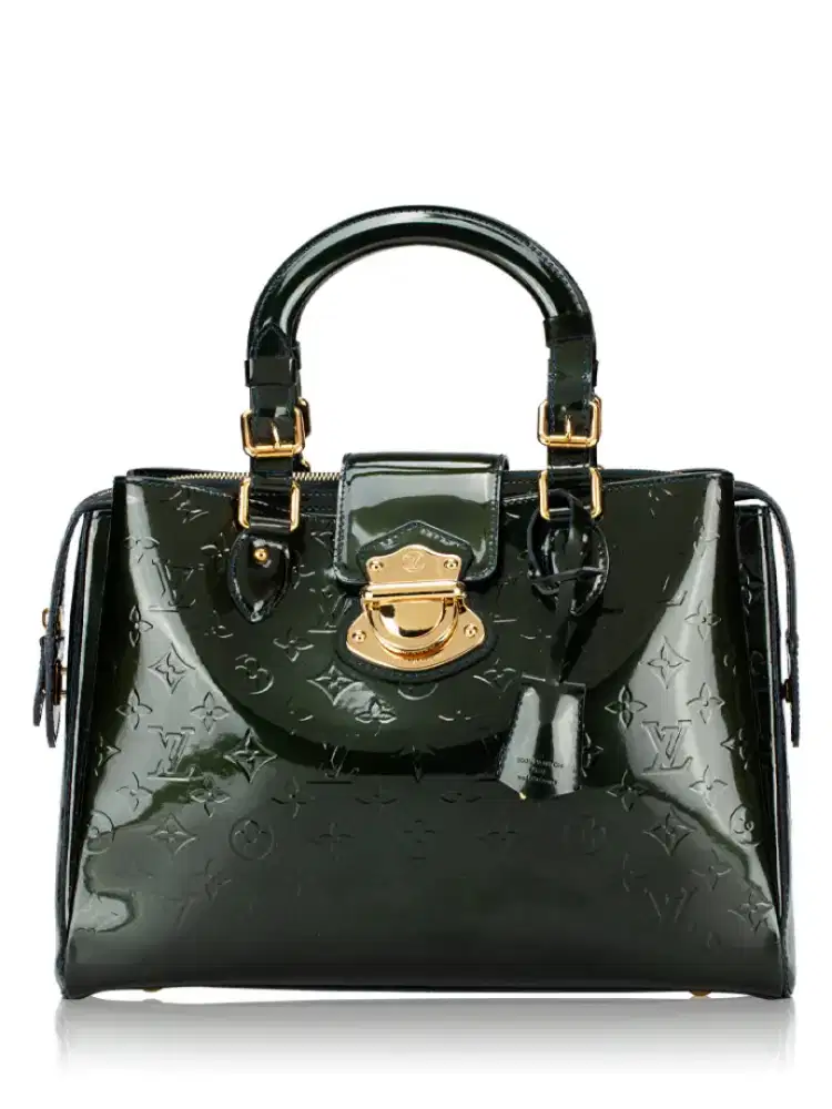 tas Louis Vuitton Monogram Vernis Melrose Avenue berwarna hitam.