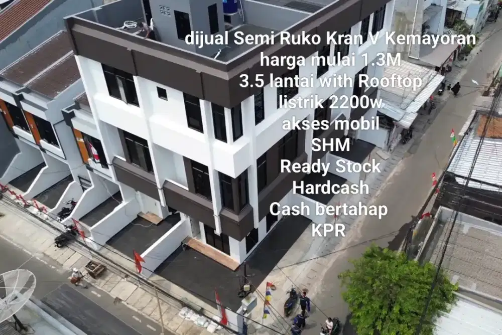 Ruko baru jl kran 3lantai with rooftop SHM jakpus
