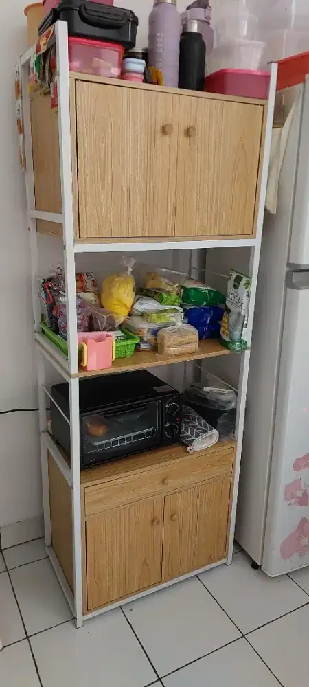Rak dapur minimalis (kayu + besi)