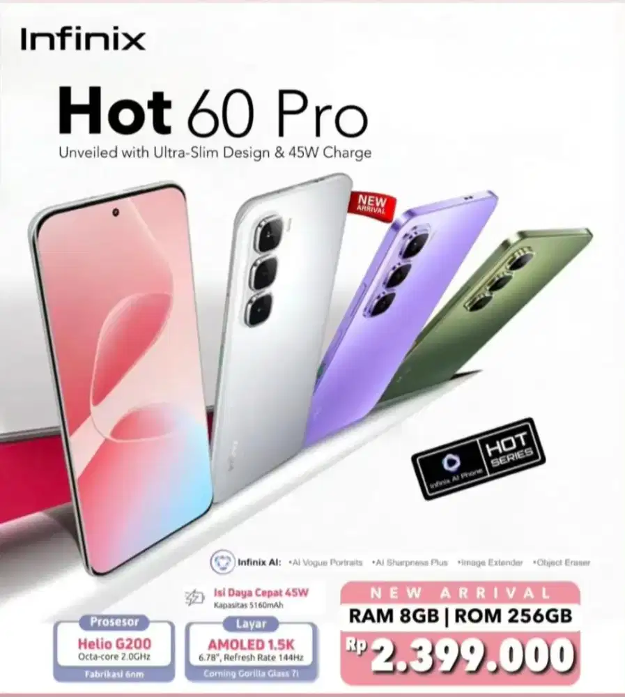 Kredit Hp Infinix Hot 60 Pro 8Gb/256Gb Free admin
