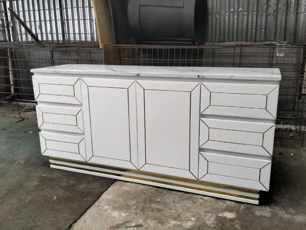 Meja tv bufet kayu cat Duco mewah harga produksi