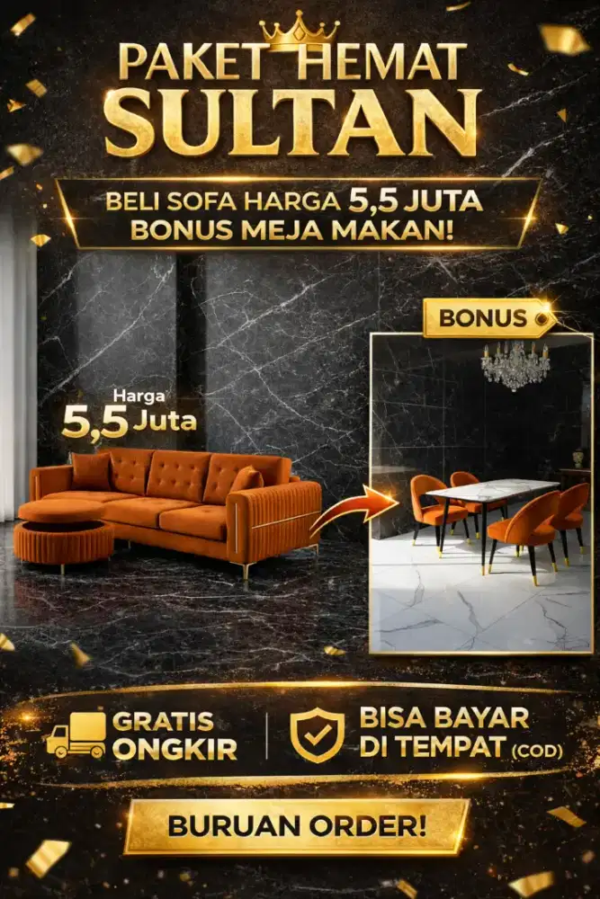 Sofa dan meja makan paket hemat kursi dan meja