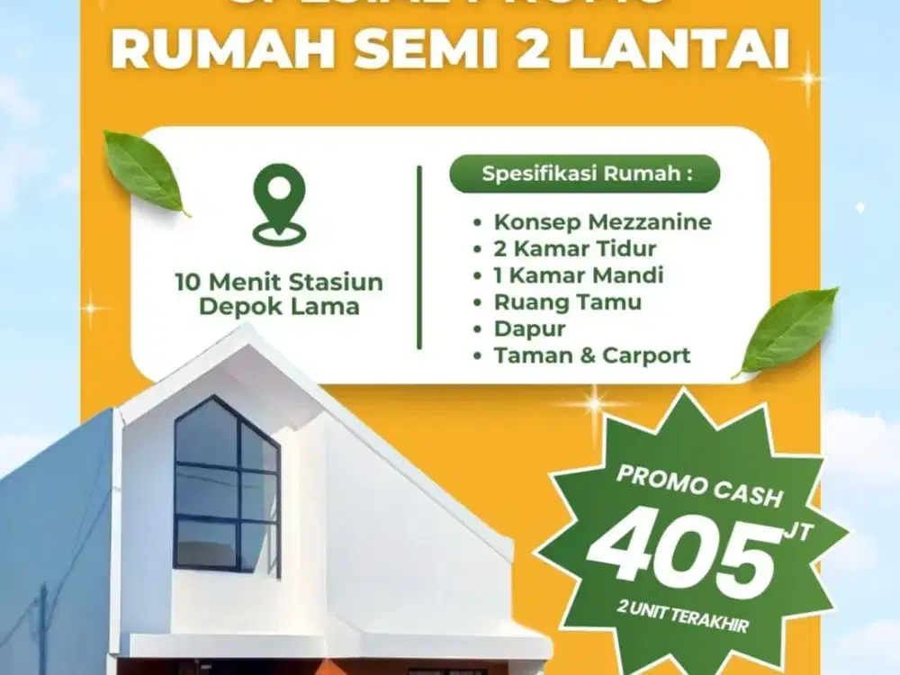 Rumah PROMO MURAH Cipayung Dekat KRL Stasiun Depok Lama