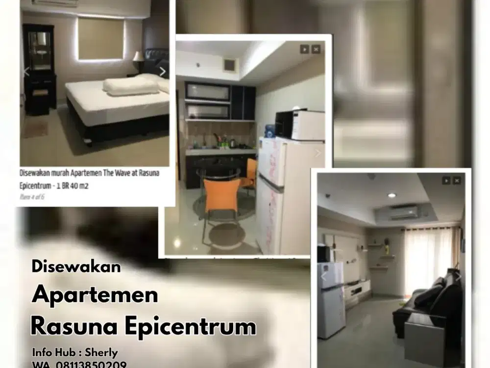 Apartemen The Wave Disewakan – Rasuna Epicentrum Jakarta Selatan – Reasonable Price – 1 Bedroom 40 m2 Fully Furnished