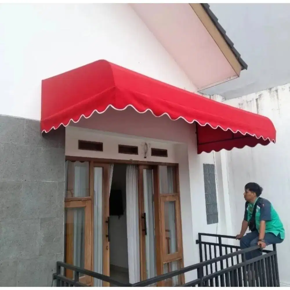 kaoni kain awning bahan berkulaitas pasang dengan kerangka besi murah