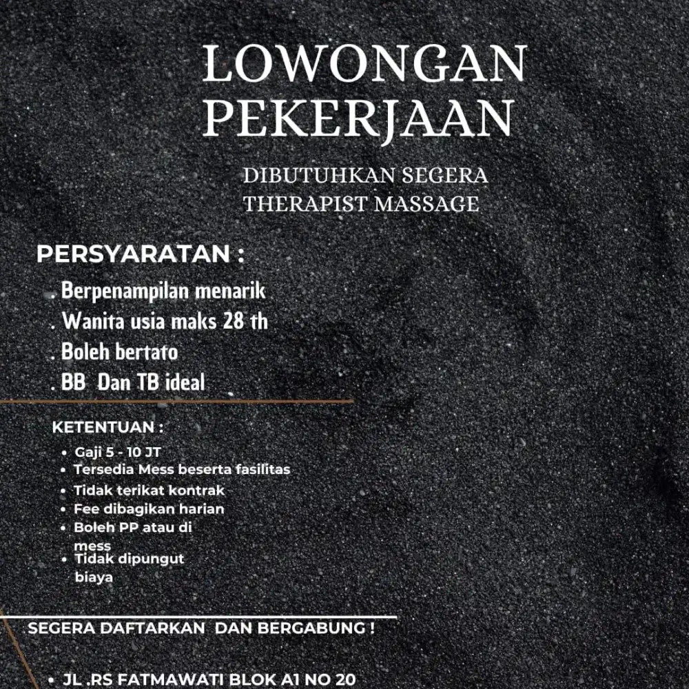 Lowongan kerja therapist