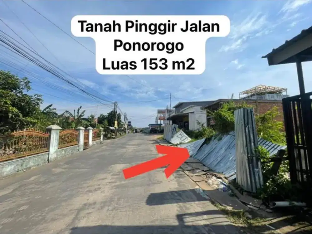 Dijual tanah pinggir jalan utama Jl. Ponorogo, Kelurahan Sukajaya, Kecamatan Sukarami, Palembang.