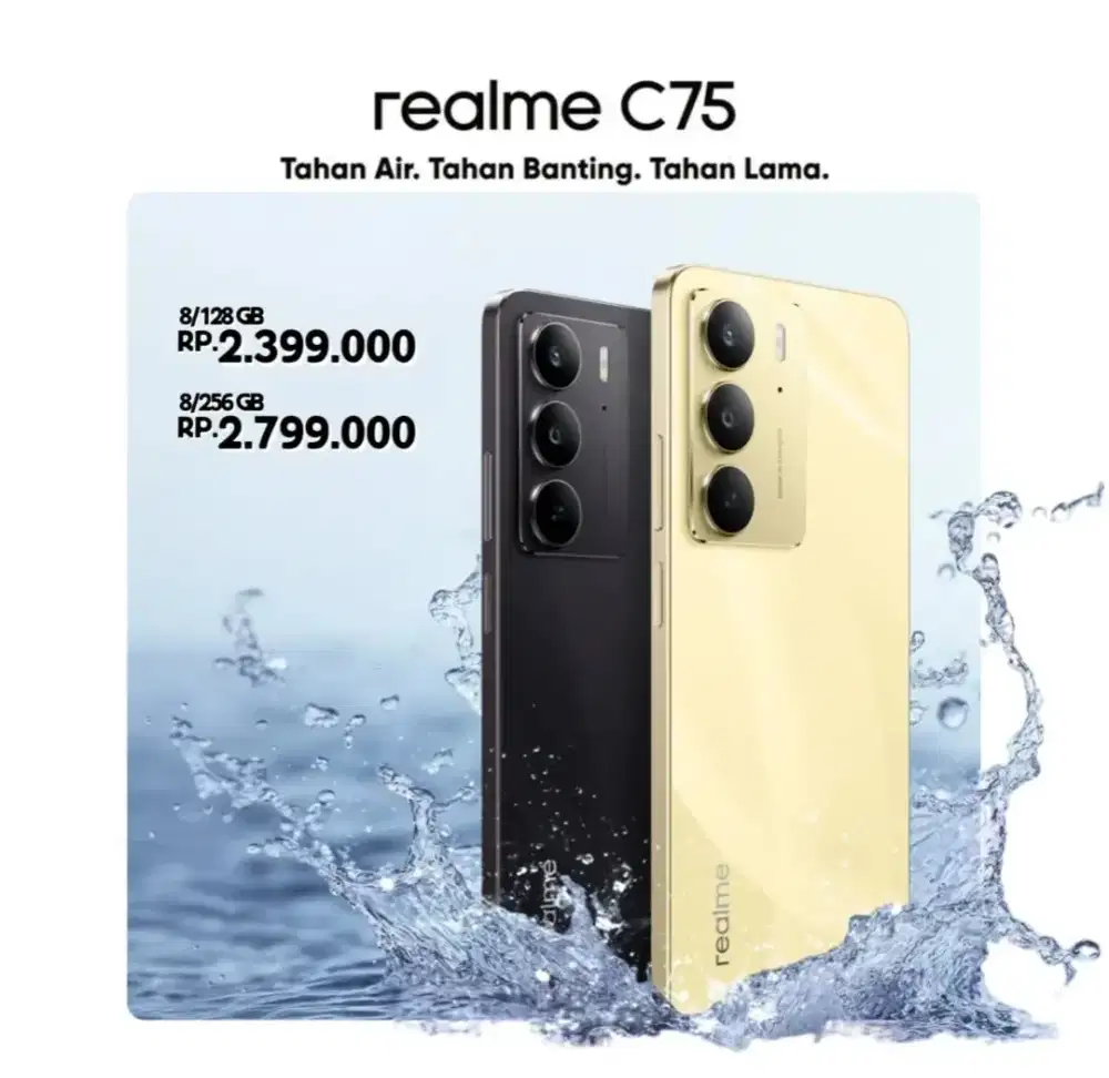 Realme C75 sudah waterproof ready stock bisa cash dan juga kredit