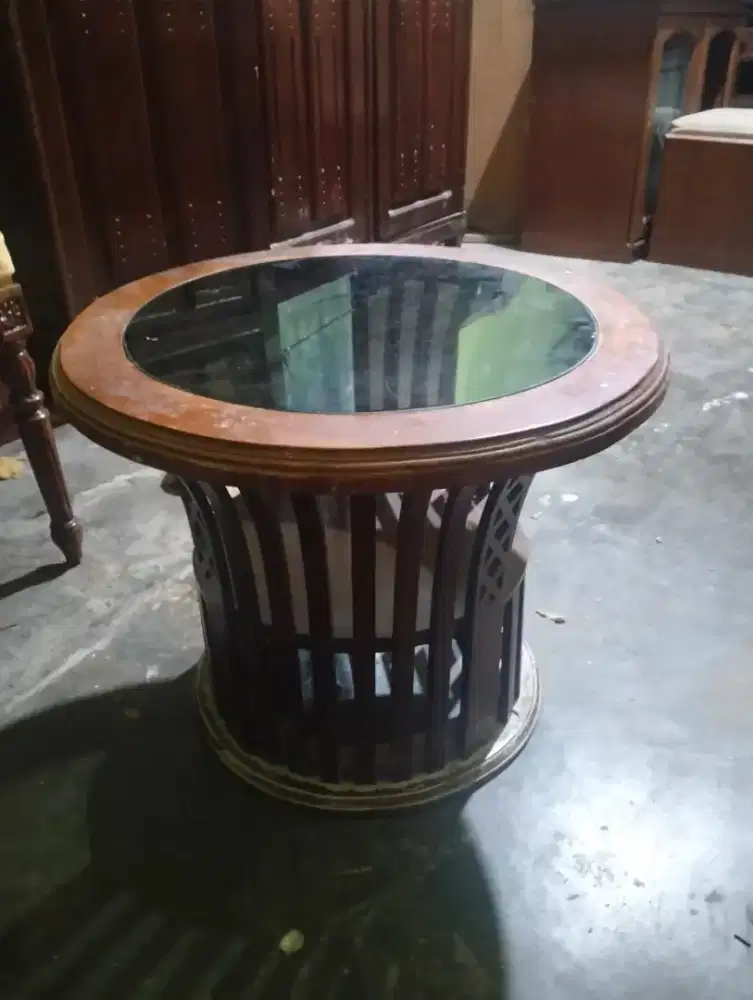 meja sudut jati Jepara asli