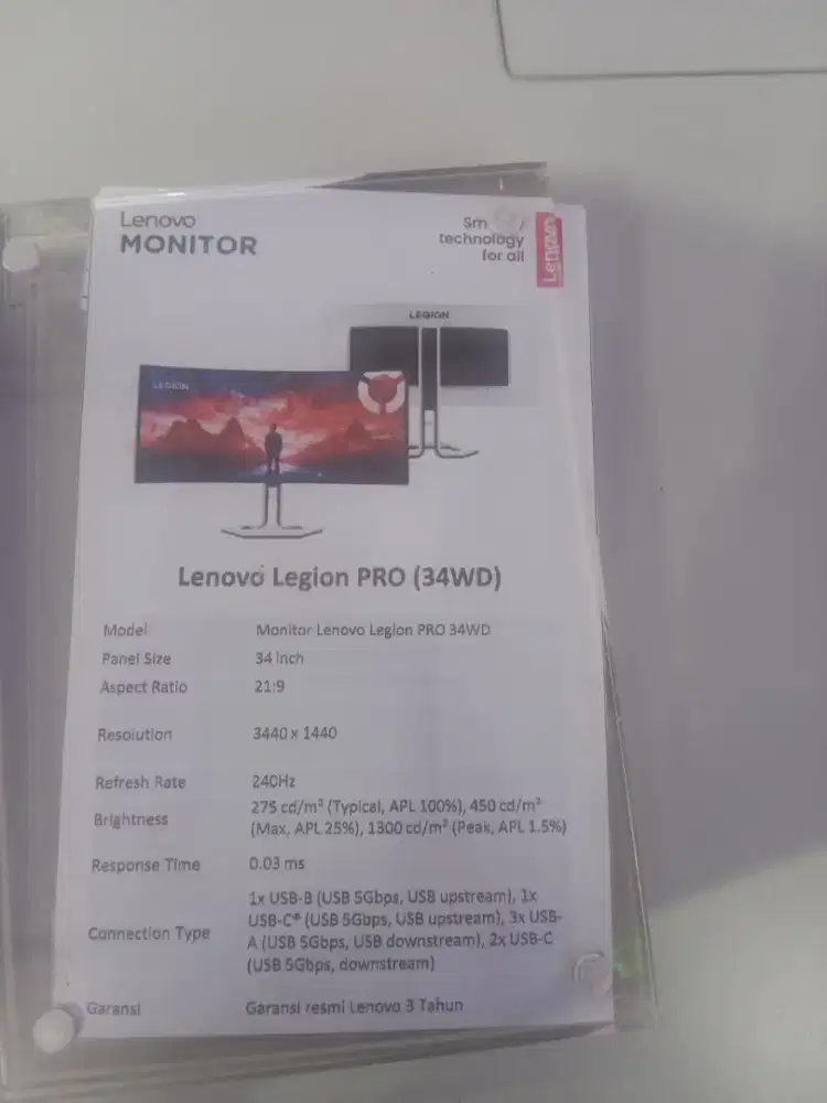 Monitor Gaming Lenovo LEGION PRO 34WD