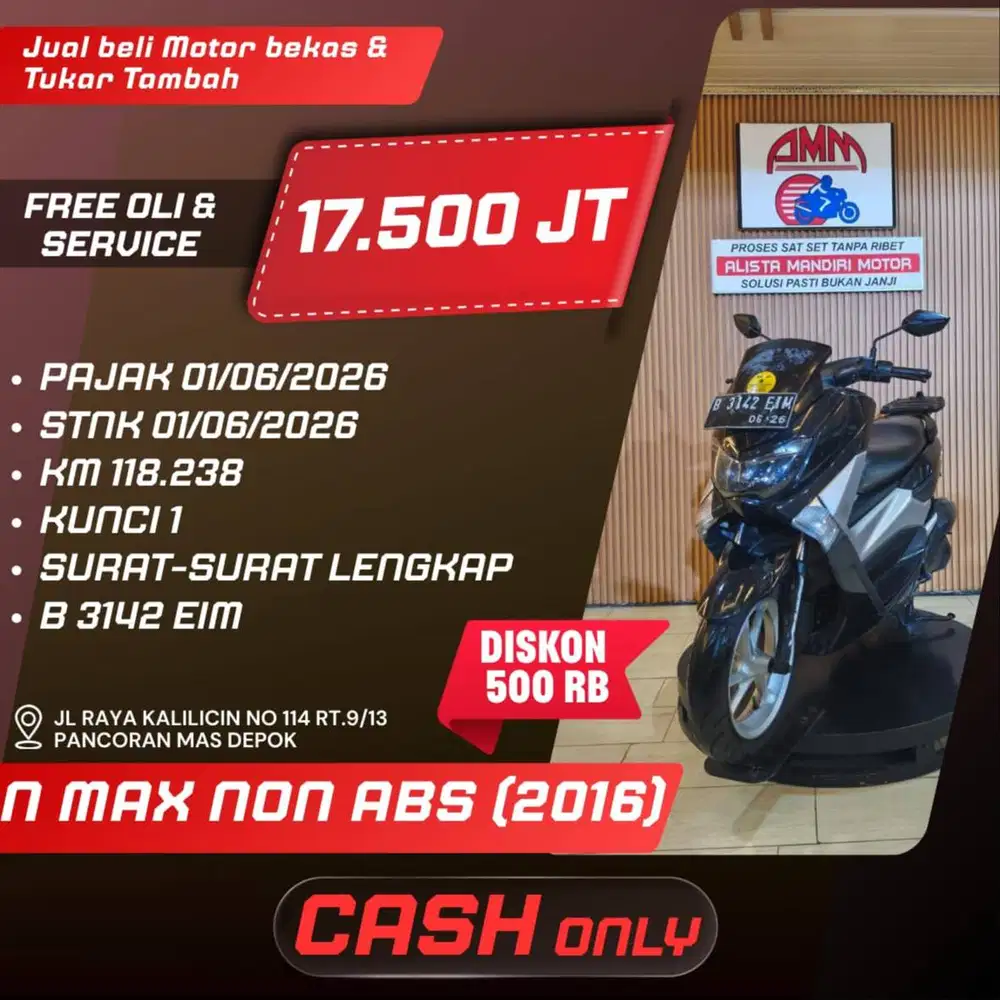 N MAX NON ABS 2016 PAJAK HIDUP CC 0% KREDIVO TOKPED SPAYLATER INDODANA