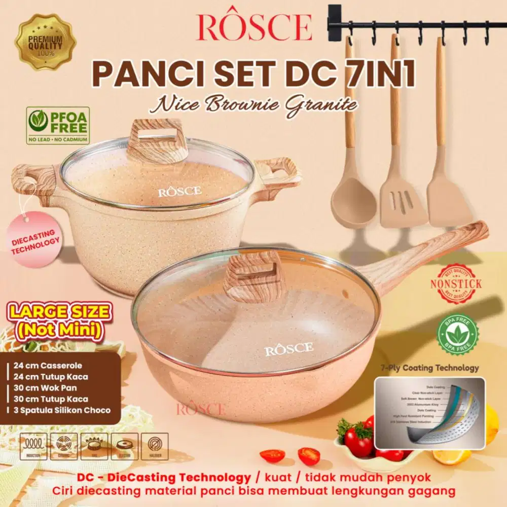 ROSCE PANCI SET 7IN1 Wajan jumbo wok casserole