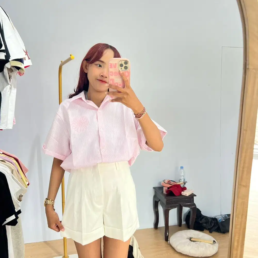 KEMEJA LENGAN PENDEK WANITA IMPORT BANGKOK