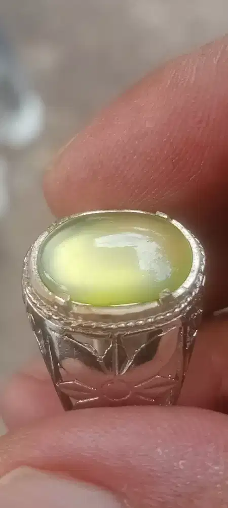 Batu Garut green Chalcedony giwang muter