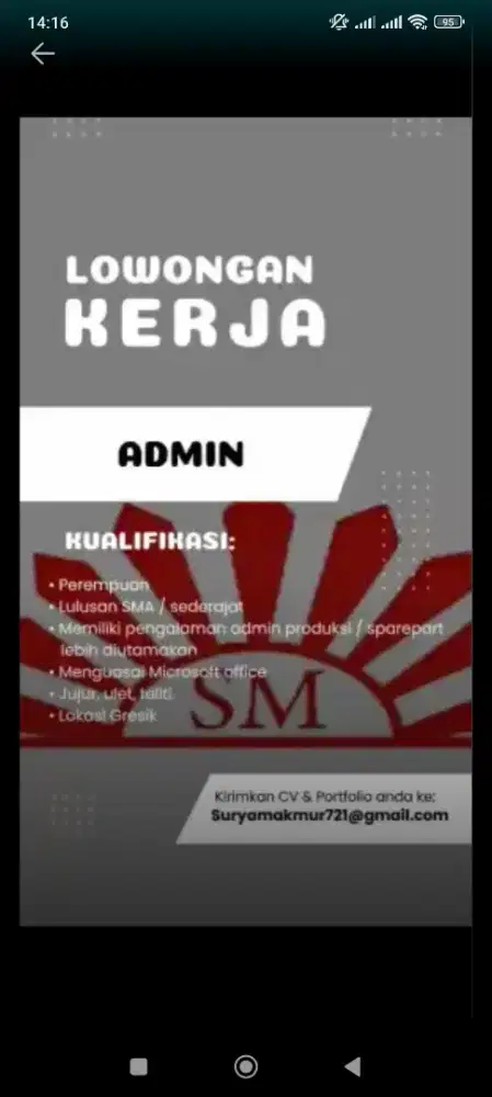 Admin Produksi dan sparepart