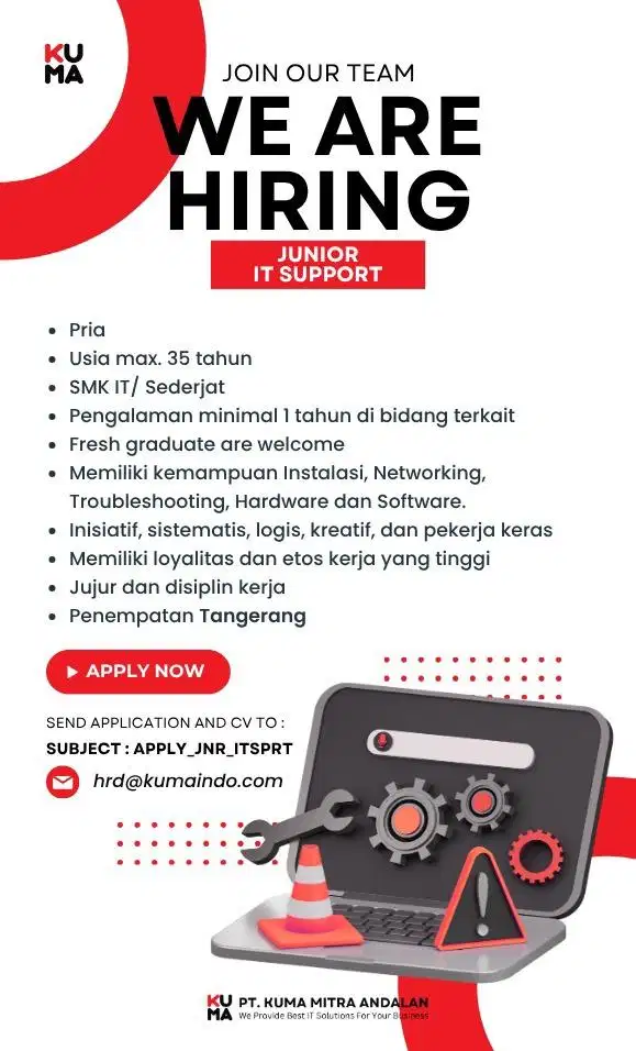Lowongan Account Manager dan IT Support