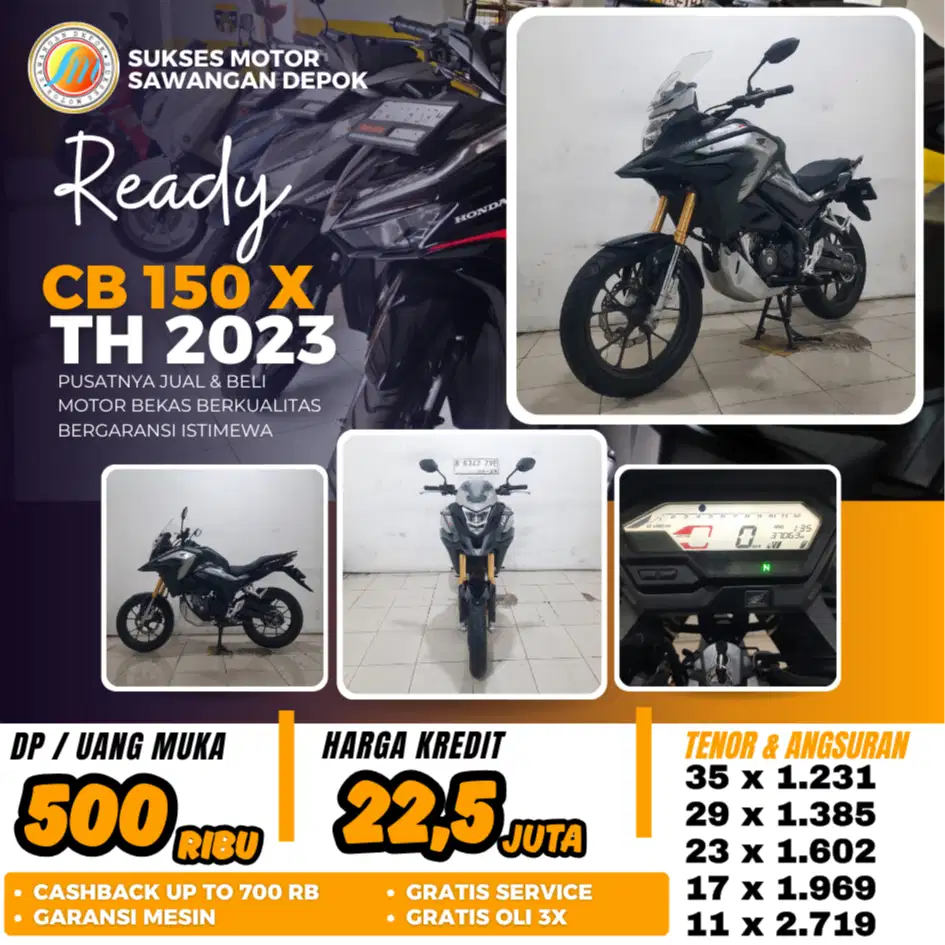 DP 500 BERGARANSI HONDA CB 150 X TH 2023 CBX MULUS BISA CASH KREDIT