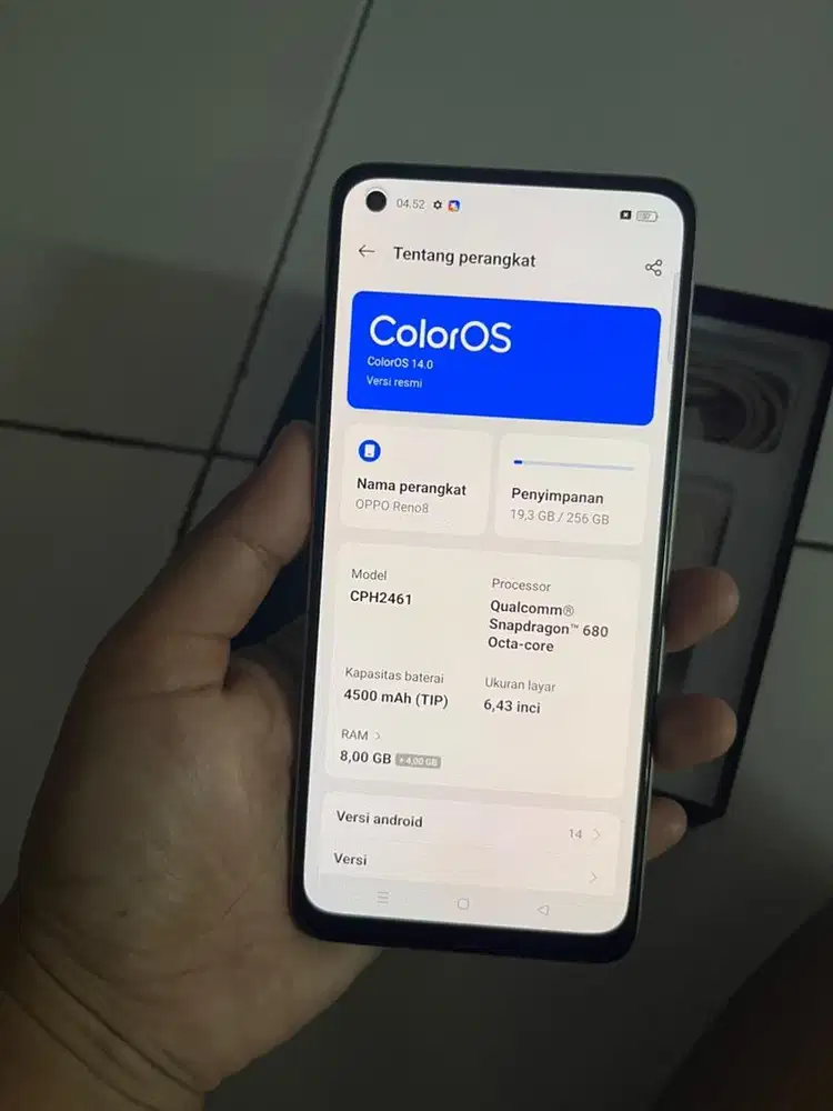 Oppo reno 8 8/256 fullset mulus nominus