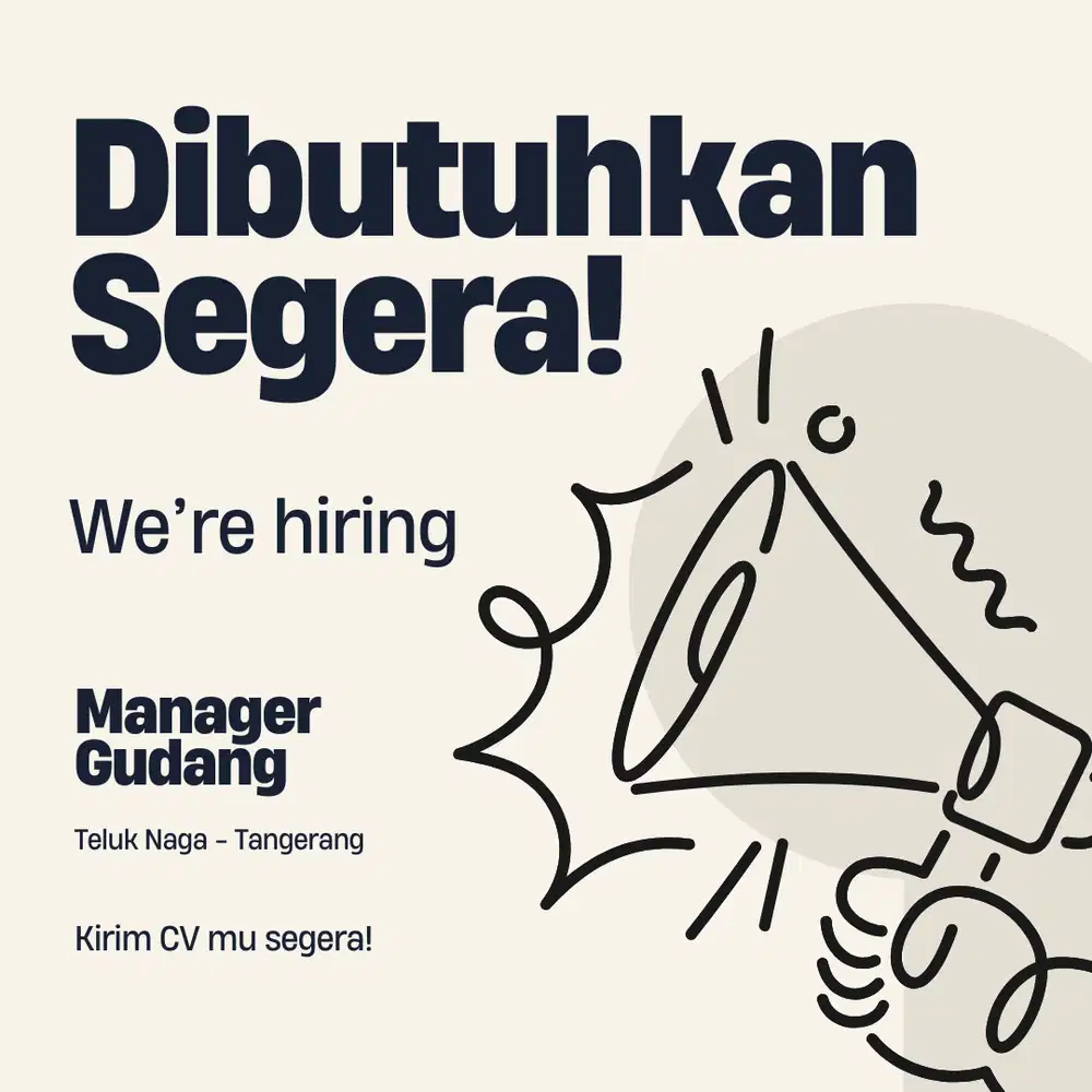 Lowongan Kerja - Manager Gudang