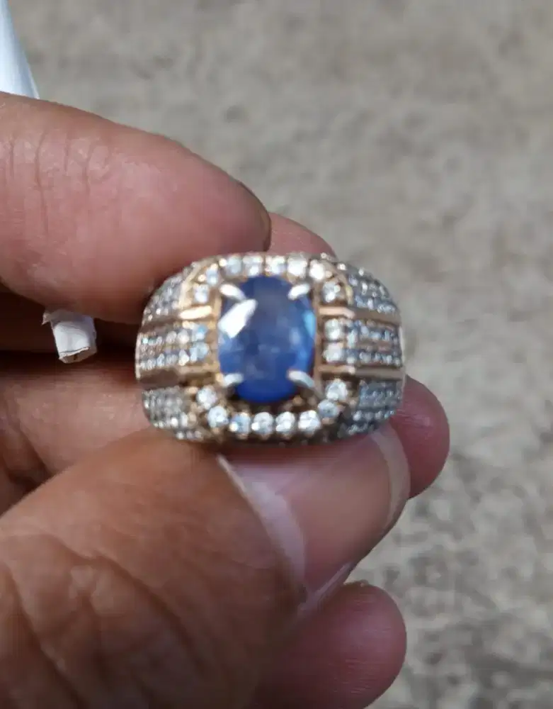 Batu safir srilangka ring perak